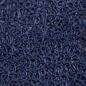 Close up product image of blue Spiral Loop Mat made of Vinyl with PVC Backing
