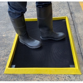 Insitu image of the sanitising foot bath ideal for food prep areas 