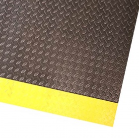 The Mat World Diamond Foam Anti-Fatigue Mat is an economical safety flooring solution in black with yellow edging.