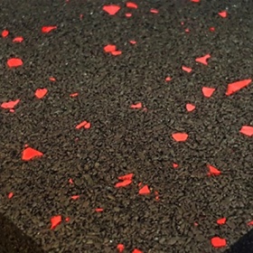 gym-mat_close-up_blackwithredfleck