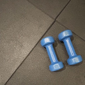 Insitu image of the easy to install domestic and light commerical gym mats