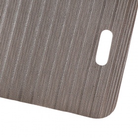 Corner product image of the closed cull vinyl foam, fused with a pebble finished top surface for increased resistance.