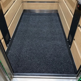 Insitu image of a lift mat with a Textured pattern helps to help remove dirt and moisture from footwear
