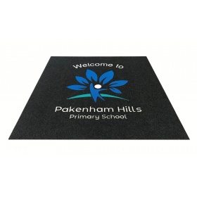Product image of a custom Superguard logo inlay mat for a primary school which is unedged.