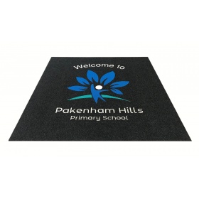 Image of a custom logo Superguard mat with no edging.