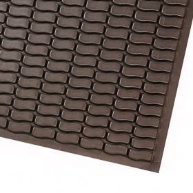 Corner product image of the S-Mat which is  constructed from a unique foam plastic composition that offers superb foot relief in industrial and commercial applications. 