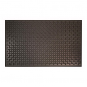 Full product image of the soft n safe mat - solid which is a durable mat that features a solid top for dry areas and a wide, ribbed ramp to help prevent slips and trips