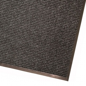 Corner product image of charcoal, polypropylene Super Brush Mat made for commercial and residential entrances