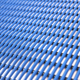 Close up image of the mat strips welded to each other at right angles,  making this a great draining mat with anti-fatigue properties and still soft on the feet, perfect for showers in changerooms.
