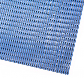 Corner product image of the PVC mat built from PVC tubes welded into a grid and easy to roll, perfect for aquatic centres