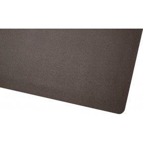 Corner product image of the black rubber surface and nitricell sponge backing on the Weldsafe Mat